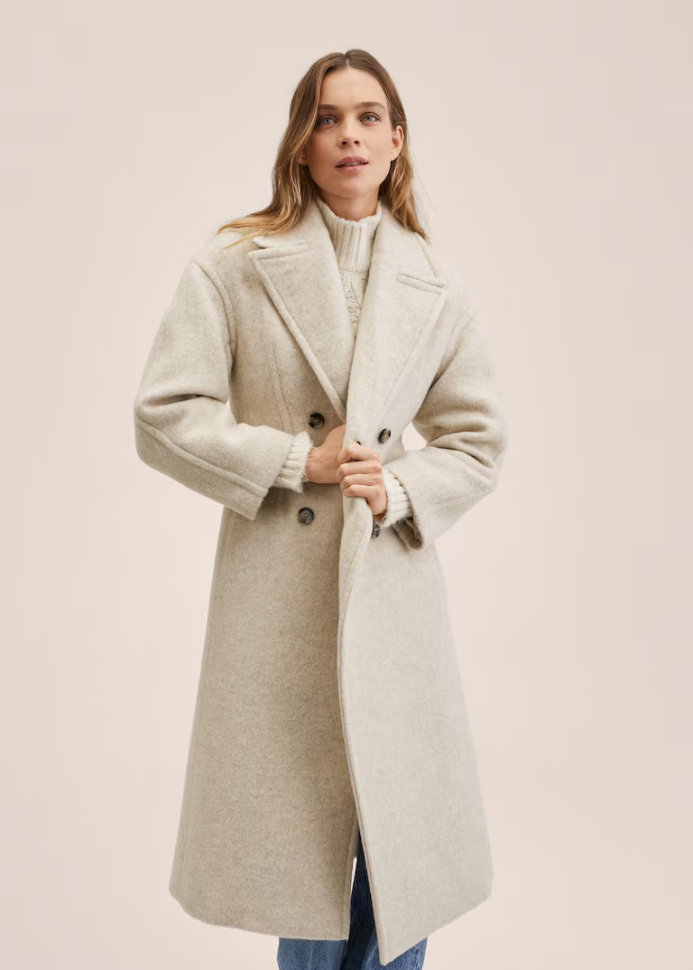 Double-breasted wool coat | MANGO (US)