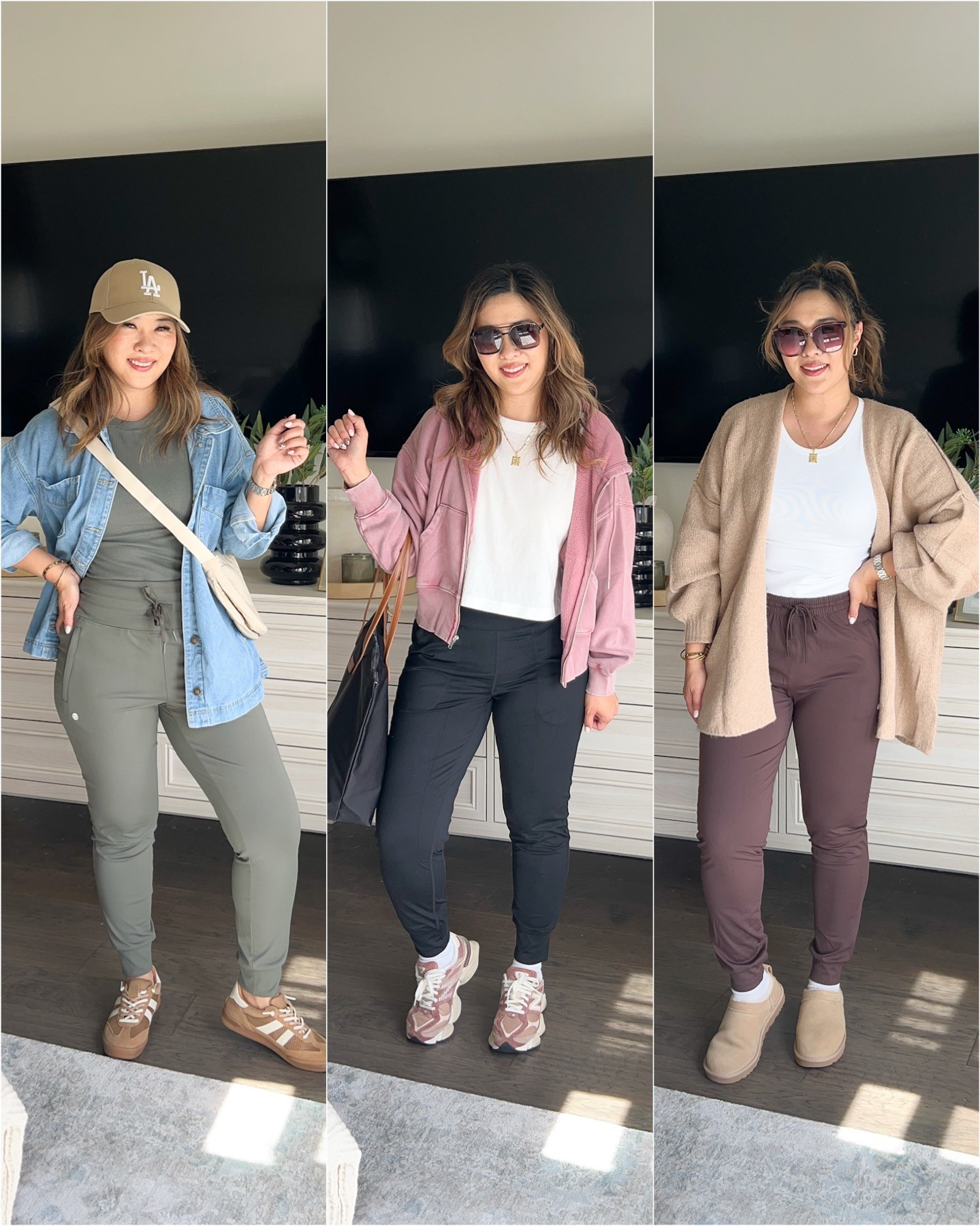 Amazon Jogger Travel Looks
Green Ribbed Tank: Medium
Green Joggers: Medium
Denim Shacket: Medium 