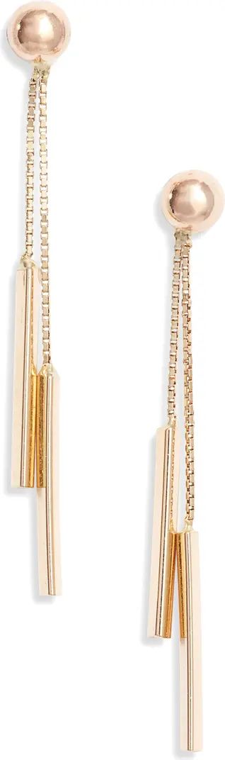 14K Gold Double Bar Drop Earrings | Nordstrom