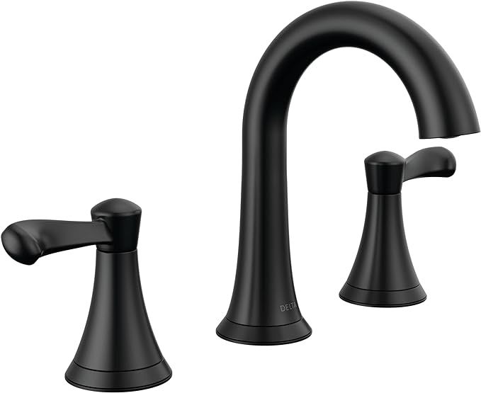 Delta Faucet Esato Widespread Bathroom Faucet 3 Hole, Matte Black Bathroom Faucet, Bathroom Sink ... | Amazon (US)