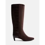 Scoop Women’s Two Tone Kitten Heel Knee High Boots, Wide Width Available | Walmart (US)