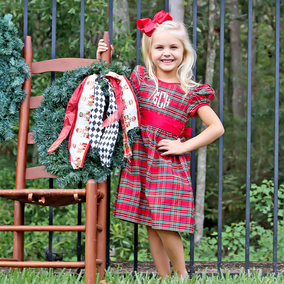 Manchester Plaid Red Sash Dress | Classic Whimsy