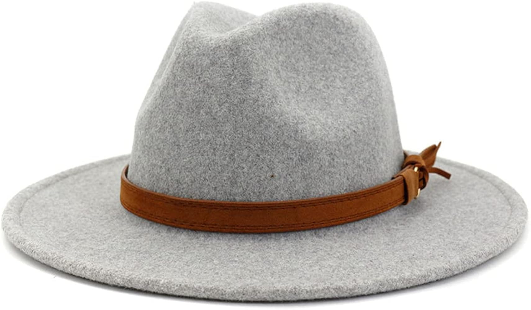 Lisianthus Womens Classic Wool Fedora with Belt Buckle Wide Brim Panama Hat | Amazon (US)