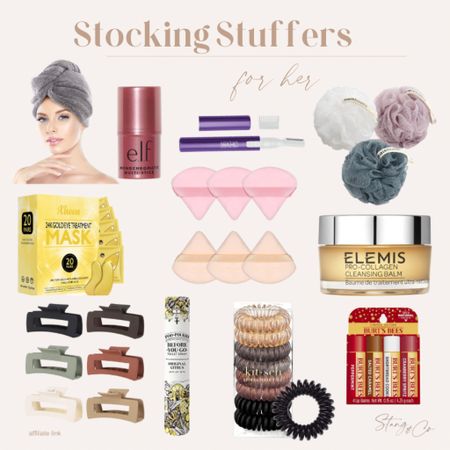 Stocking stuffer ideas for her include hair towels, lip balm, makeup puffs, loofah, hair clips, eye masks, Elemis cleansing balm, Poo Pourri, and a hair trimmer. 

Stocking stuffers, gifts for her, gift guide, gifts for mom 

#LTKGiftGuide #LTKstyletip #LTKfindsunder50