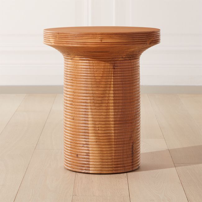 Trill Round Wood Side Table | CB2