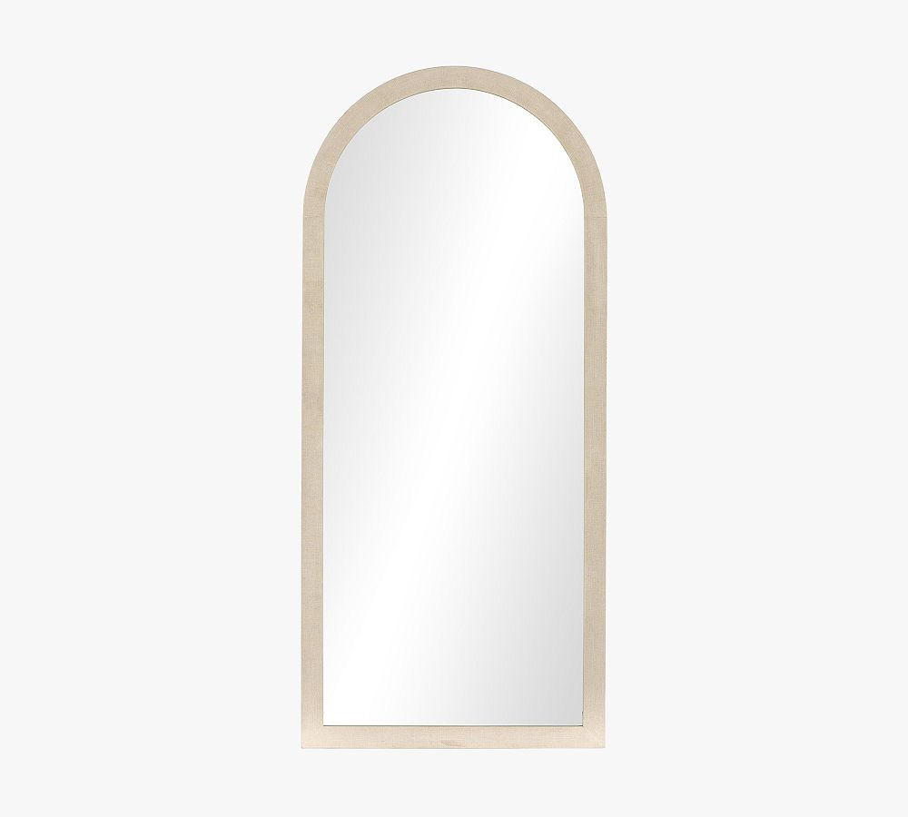Cythia Linen Floor Mirror | Pottery Barn (US)