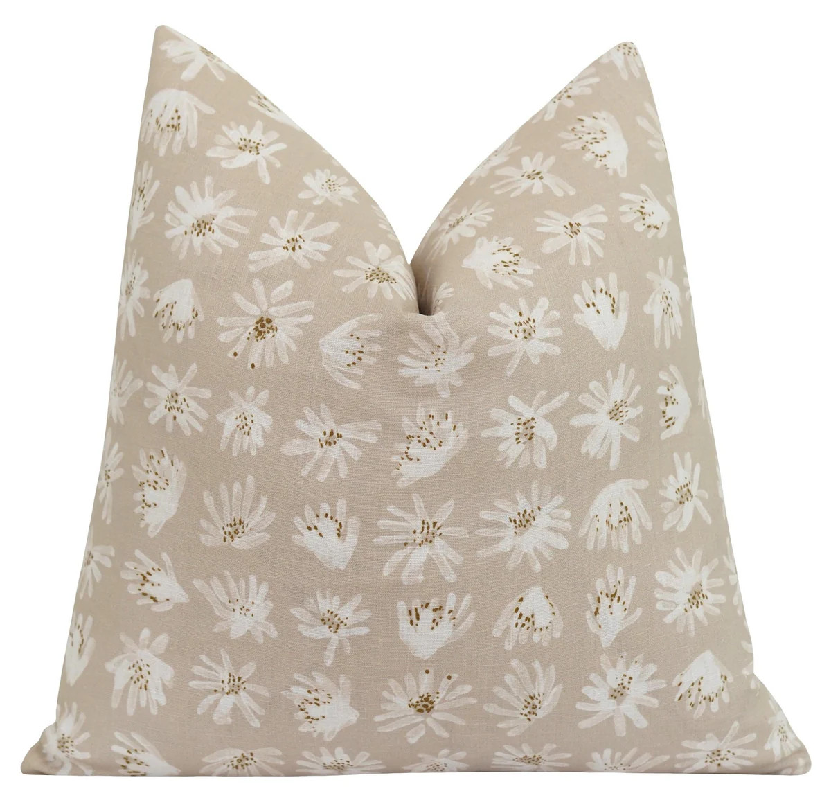 Meadow Rock Natural Floral Throw Pillow | Land of Pillows