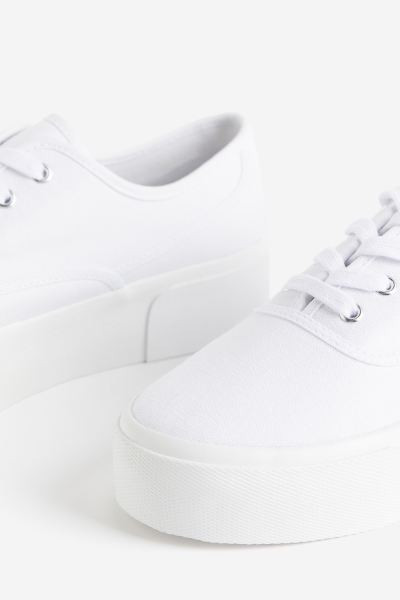 Canvas Sneakers - White - Ladies | H&M US | H&M (US + CA)