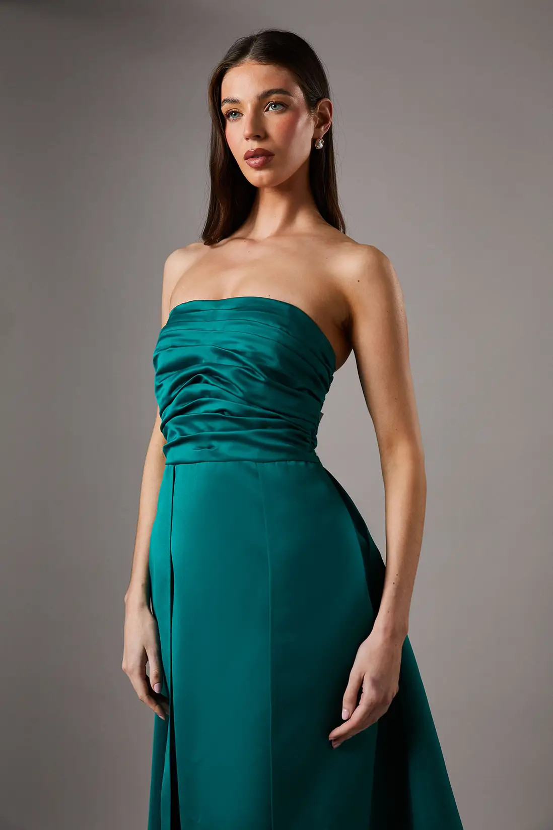 Dresses | Bandeau Structured Column Maxi Bridesmaid Dress With Overskirt | Coast | Debenhams UK