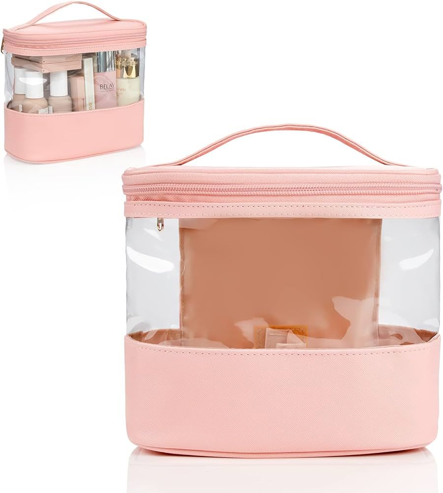 CUBETASTIC Clear Makeup Bags, Travel Waterproof Toiletry Bag Plastic Transparent Cosmetics Organi... | Amazon (US)