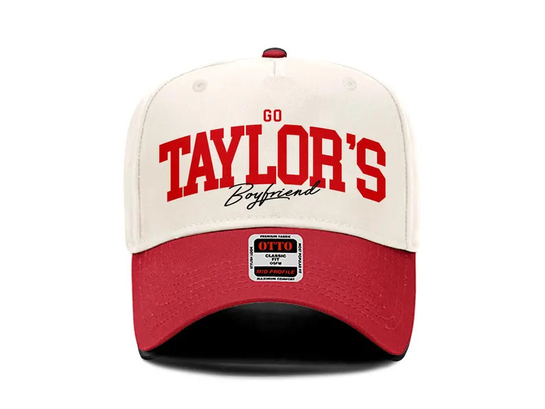 Taylor's Boyfriend Hat Embroidered Red Two Tone Hat Taylor Hat for Football Go Taylor's Boyfriend... | Etsy (US)
