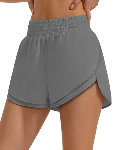 GKBK Women's High Waisted Running Shorts Lightweight Quick Dry Athletic Shorts Casual Comfy Sport Shorts Grey | Amazon (US)
