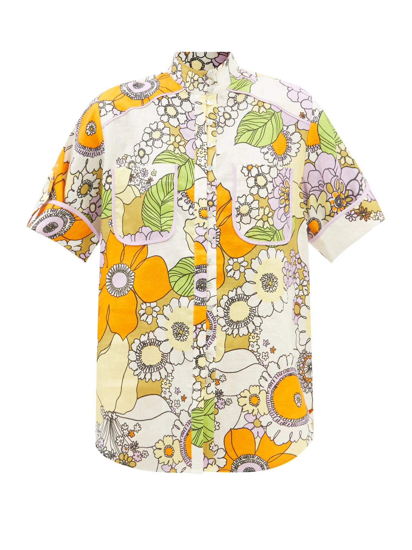 Farrah floral-print linen shirt | ALÉMAIS | Matches (US)