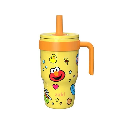 Zak Designs 10oz Sesame Street Kids Handle Tumbler, Stainless Steel Tumbler with Soft Silicone Straw, Leak-Proof, Easy to Hold | Walmart (US)