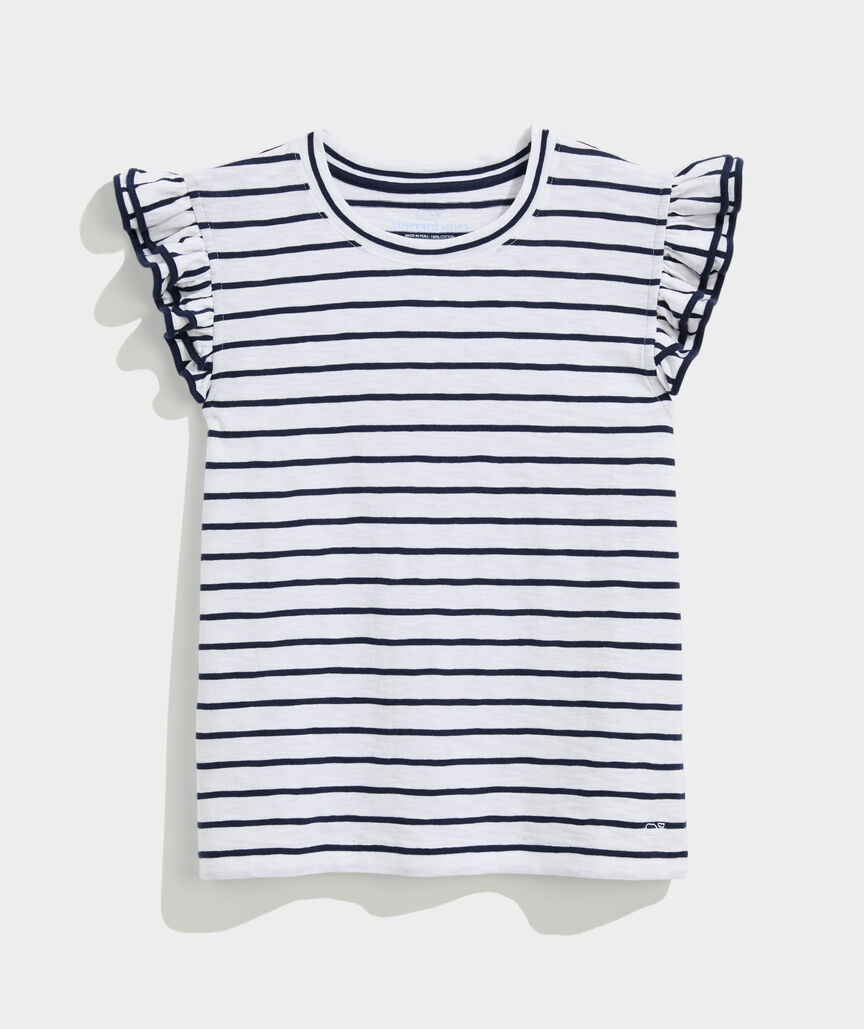 Flutter-Sleeve Slub Jersey Top | vineyard vines
