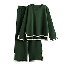 STURWBEZ Womens 2 Piece Sweater Sets Outfits Long Sleeve Knit Pullover Tops Wide Leg Pants Casual... | Amazon (US)