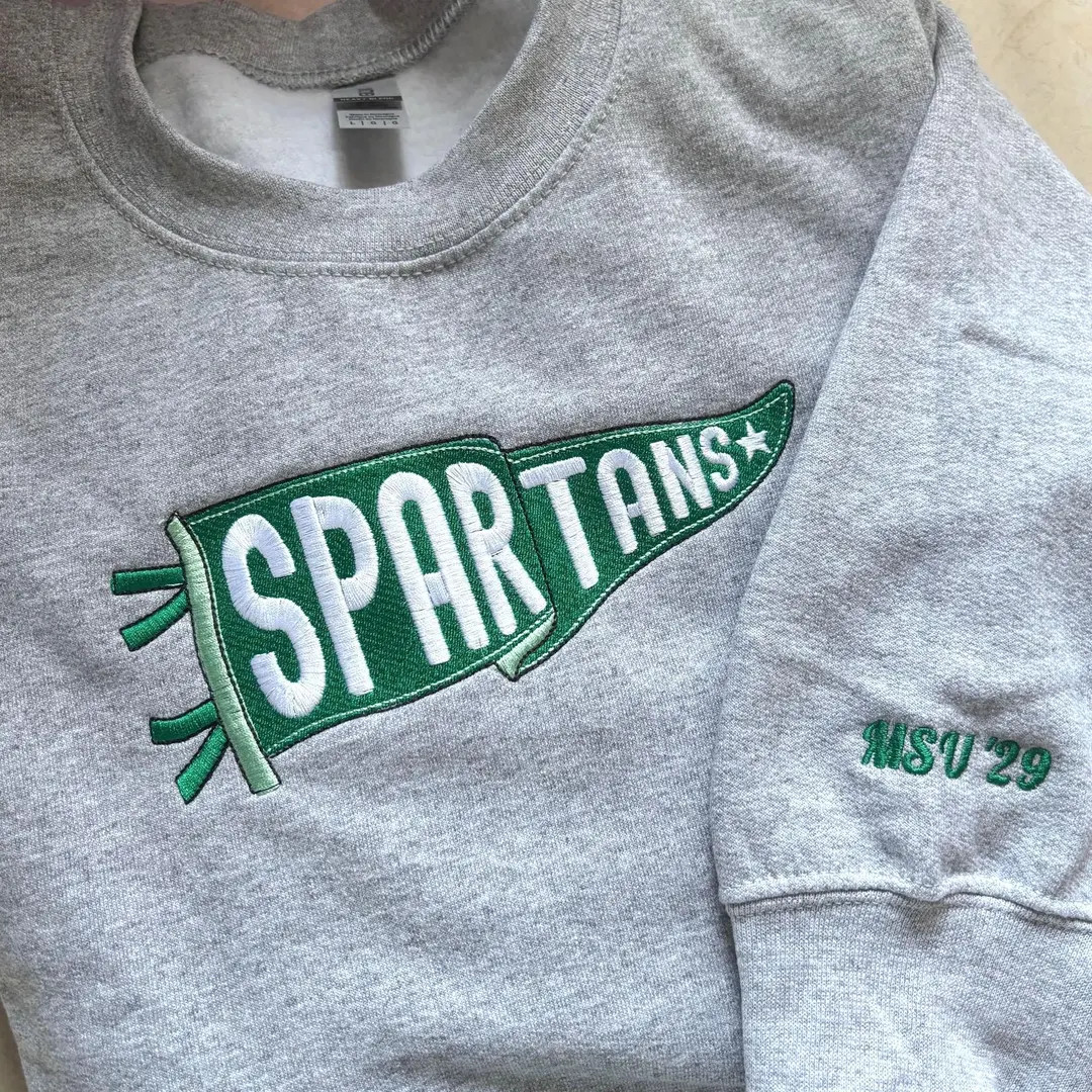 Custom Embroidered College Pennant Sweatshirt - Personalized Team Apparel - Senior Class Gift - U... | Etsy (US)
