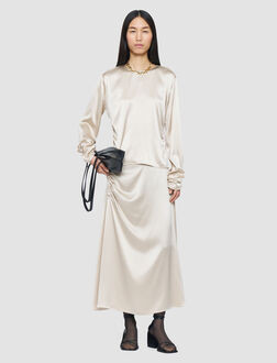 Anna Ruched Silk Satin Blouse | Joseph