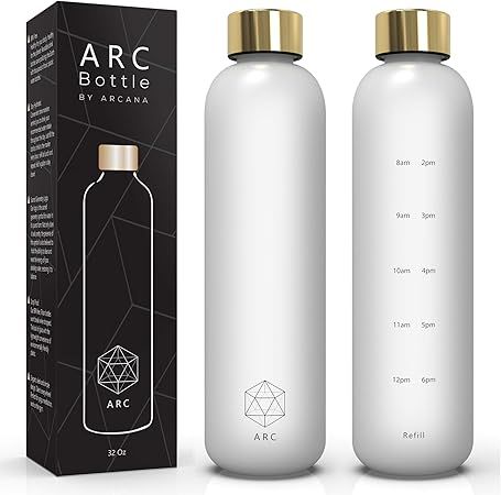 Arc Bottle Water Bottle With Time Marker - Motivational Water Bottles With Times To Drink - BPA F... | Amazon (US)