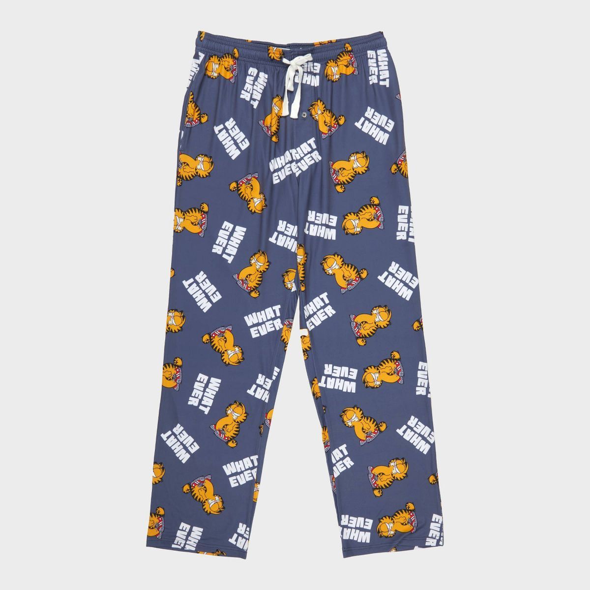 Men's Garfield Whatever Print Knit Lounge Pajama Pants - Gray | Target