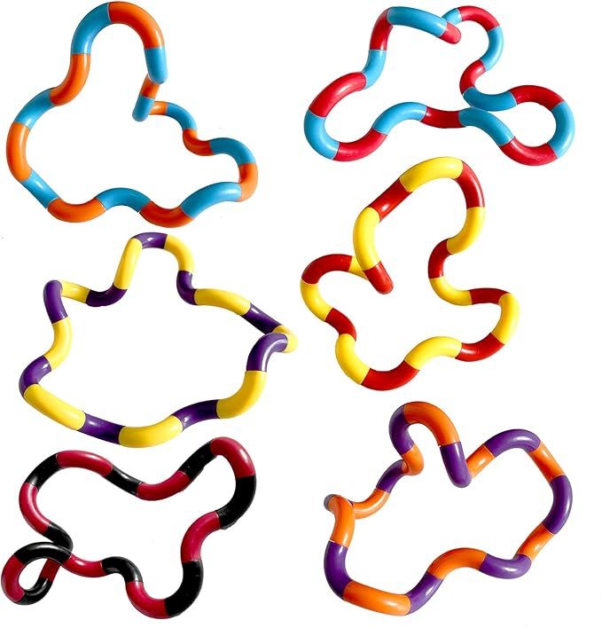 AVOSDER 6 Pcs Tangles Fidget Toys Cheap, Twist Snake Fidget Finger Toys, Stress Relief and Anti-A... | Amazon (US)