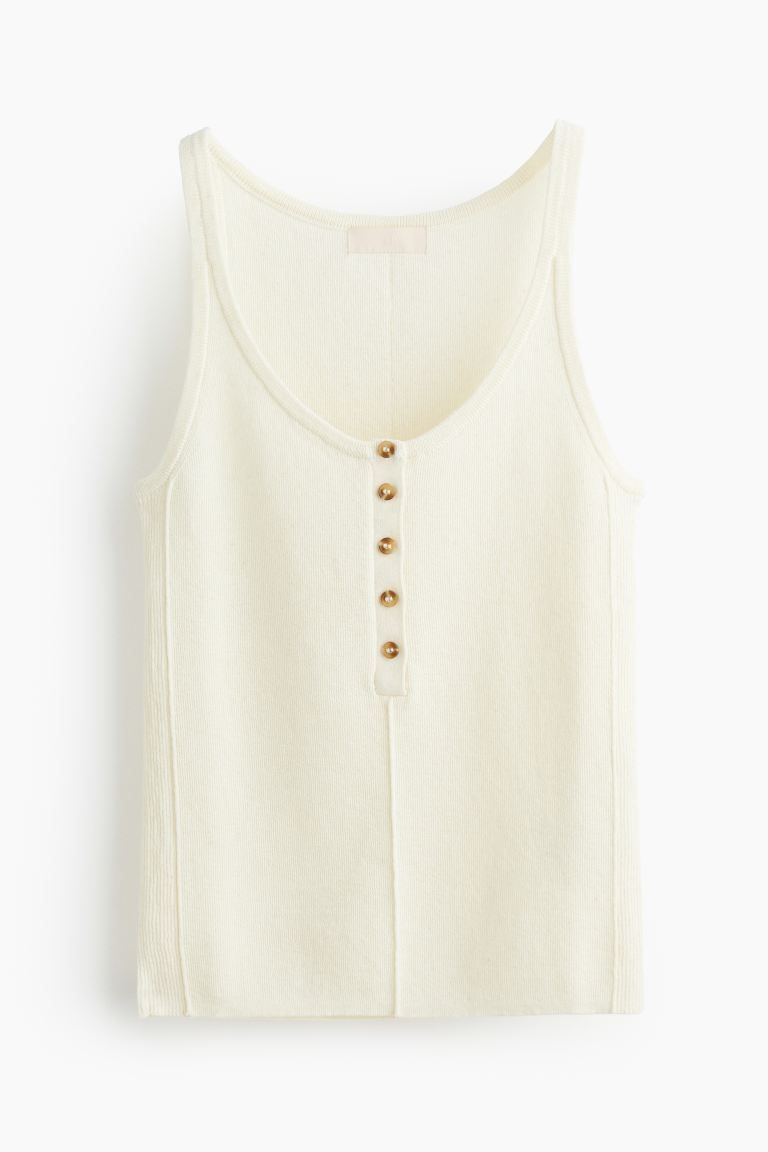 Fine-knit Button-front Tank Top | H&M (US + CA)