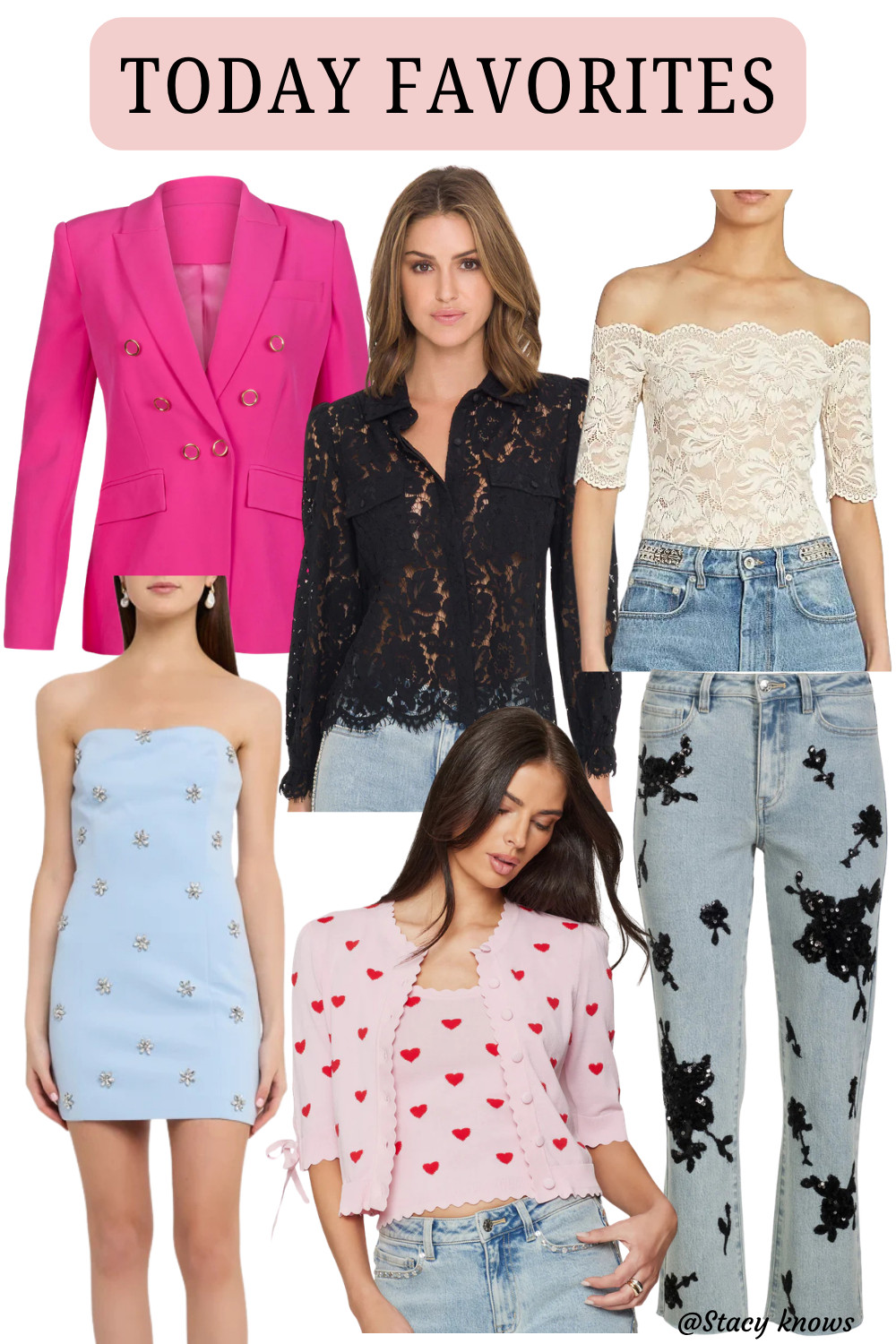 Elevate your wardrobe with today’s most-wanted finds! From romantic lace textures to high-shine statement pieces, these picks are perfect for refreshing your signature style. Whether you’re leaning into effortless layering with the Tess Cardigan or going bold in Bella Sequined Jeans, these pieces are the ultimate seasonal upgrades.
#LTKStyle #SpringFashion #OOTD #DenimStyle #LaceTop #OccasionWear #StyleInspo #LTKSeasonal #ModernChic #WardrobeEssentials 

 #LTKdayinmylife #LTKSeasonal #LTKPetite