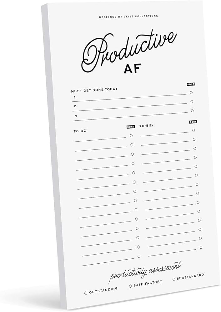 Bliss Collections To Do List Notepad, Productive AF, Magnetic Weekly and Daily Planner for Organi... | Amazon (US)