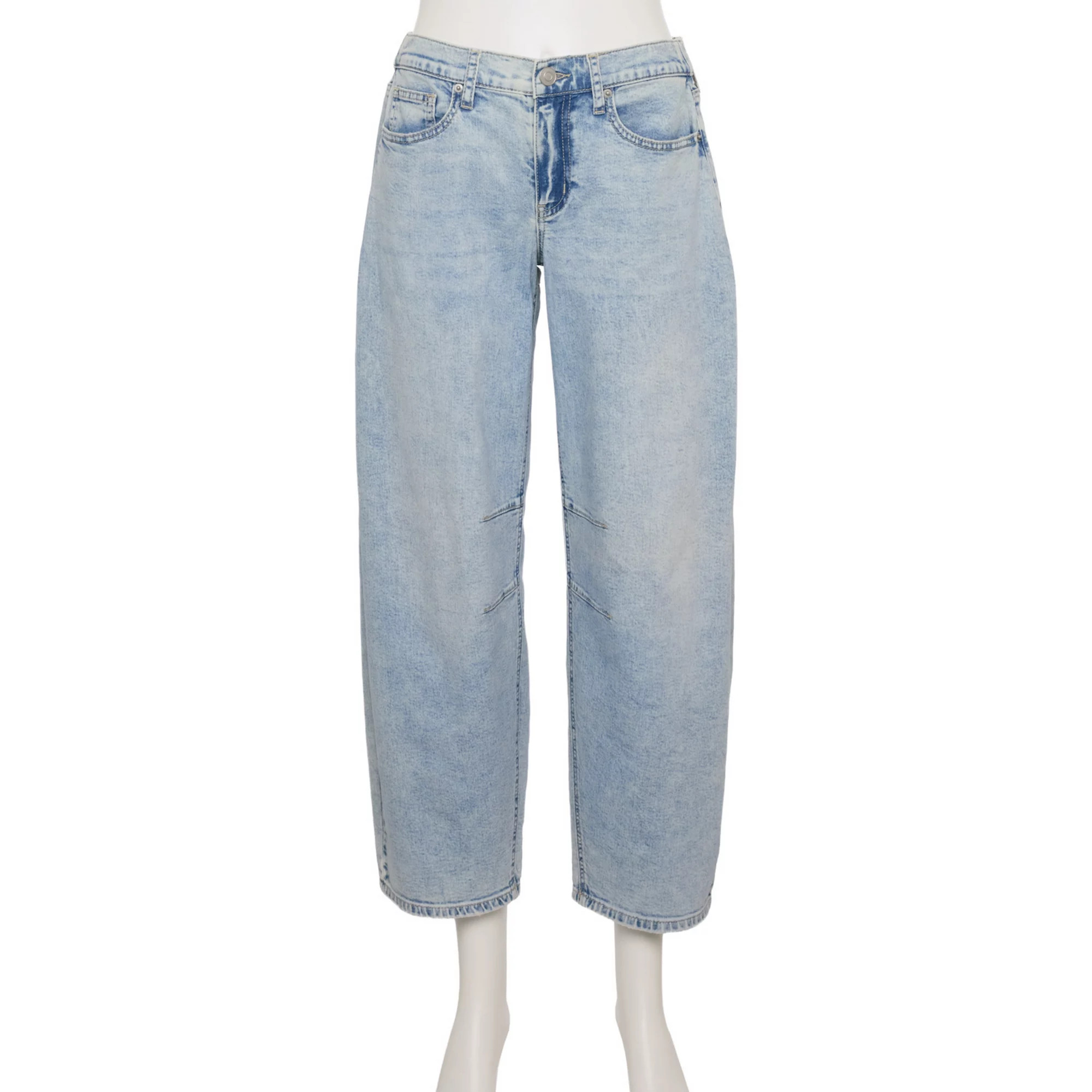 Juniors' Project Indigo Back Elastic Waistband Barrel Jeans | Kohl's