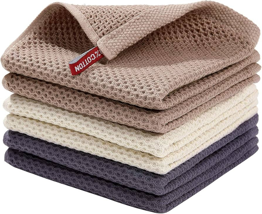 Homaxy 100% Cotton Waffle Weave Kitchen Dish Cloths, Ultra Soft Absorbent Quick Drying Dish Towel... | Amazon (US)