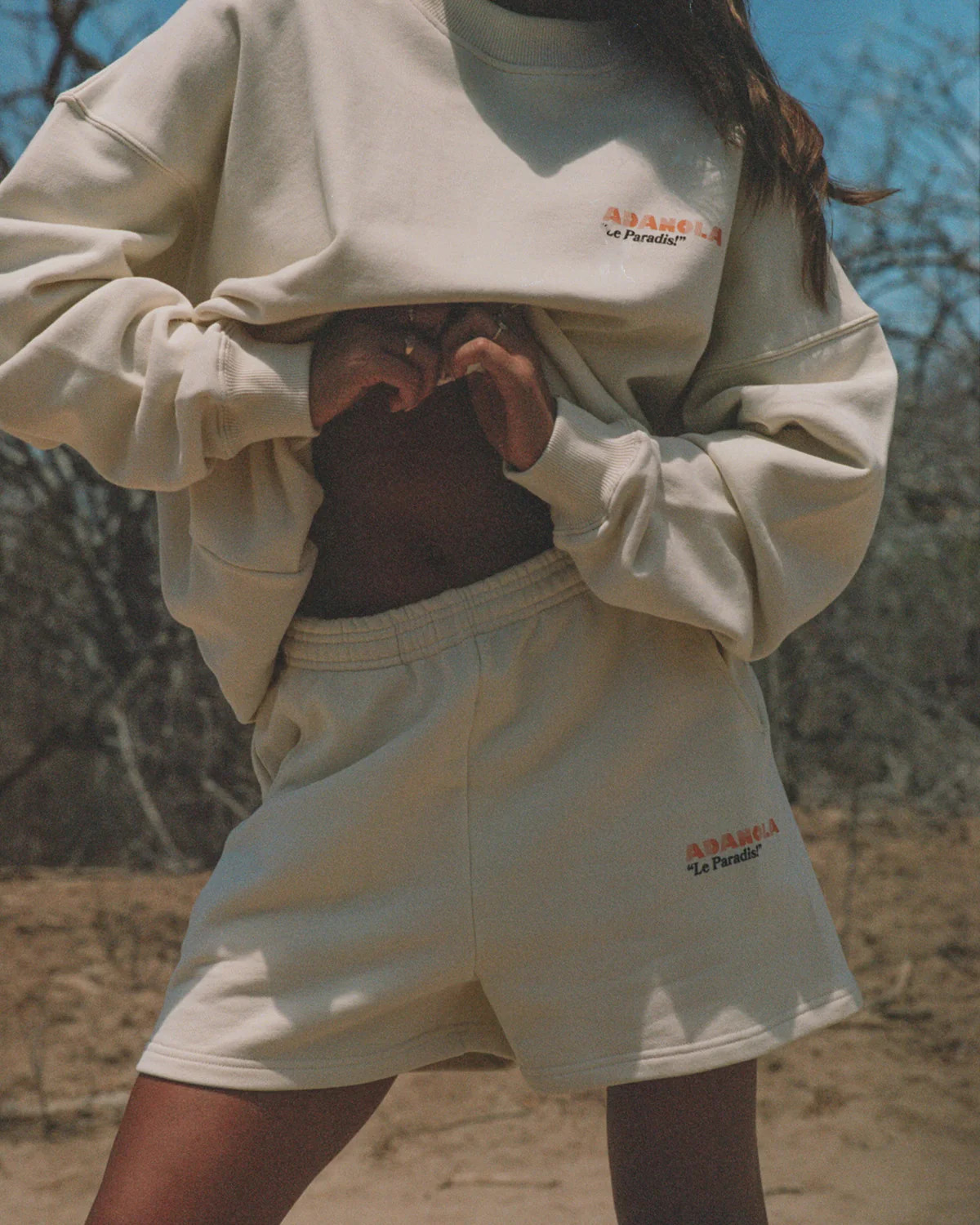 Resort Sports Sweat Shorts - Cream | Adanola UK