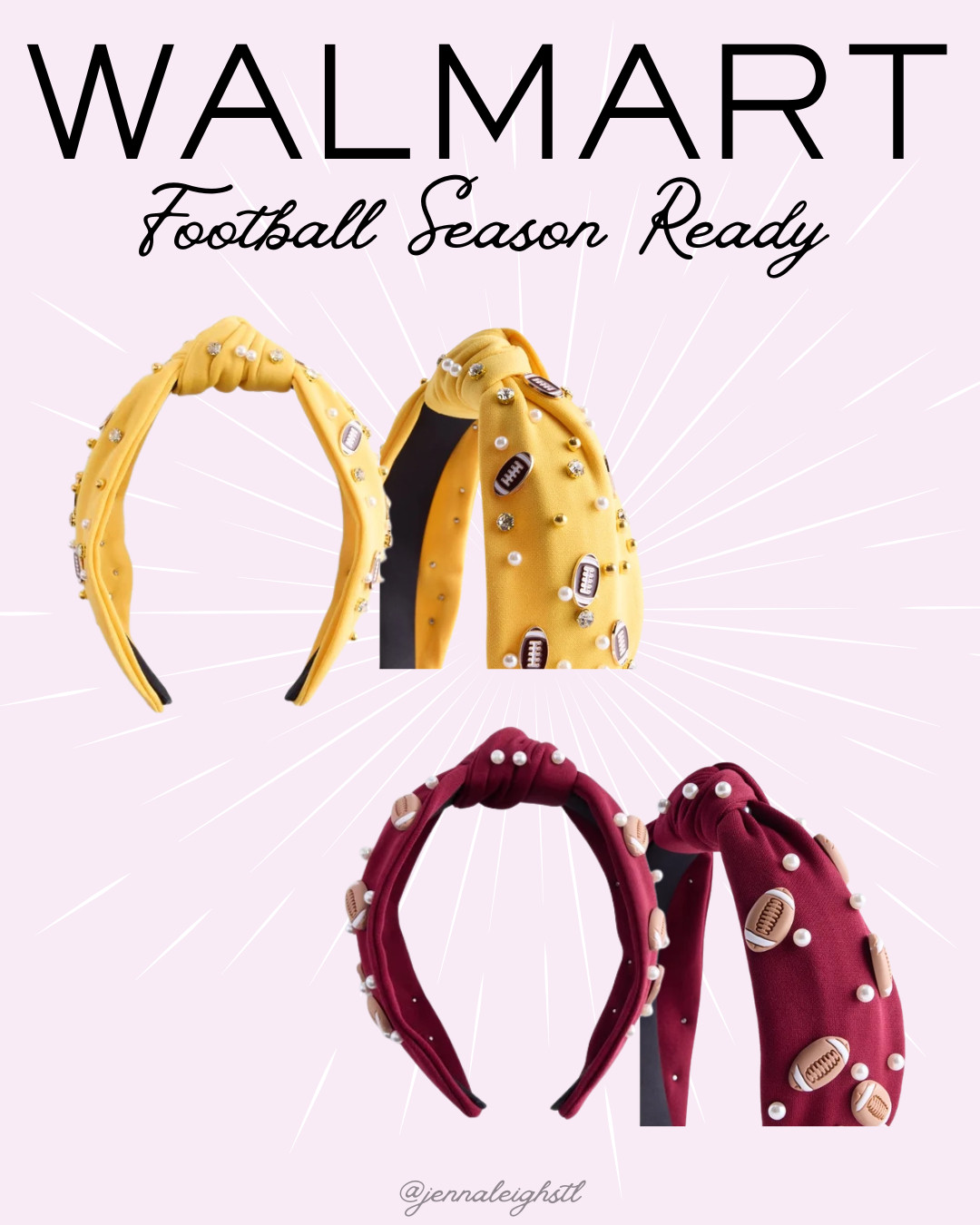 Game day just got a little cuter! 🏈 These Way To Celebrate embellished football knot headbands from Walmart come in mustard and maroon, making them such a fun accessory for showing off your team colors! 

 #LTKgrwm #LTKSeasonal #LTKMidsize