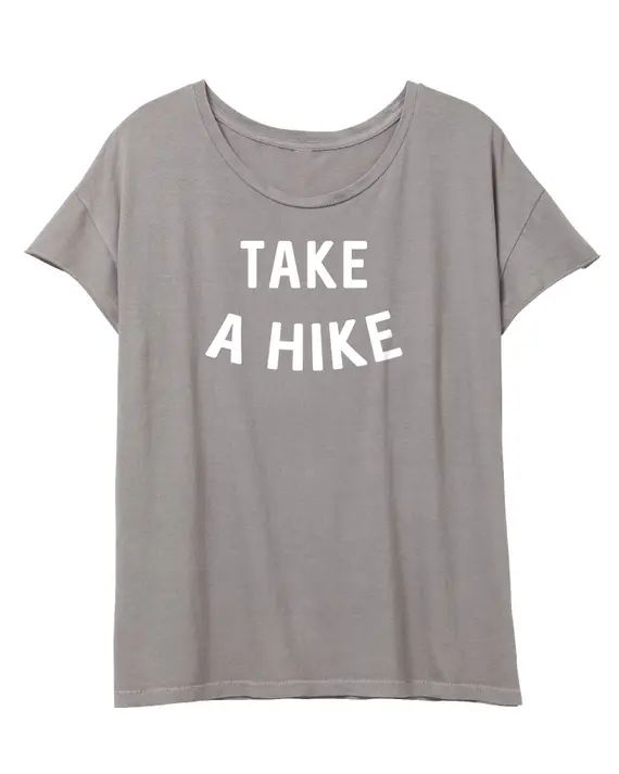 Women's Relaxed Fit Take A Hike Tee | Hand Printed | Grey Pigment | Etsy (US)