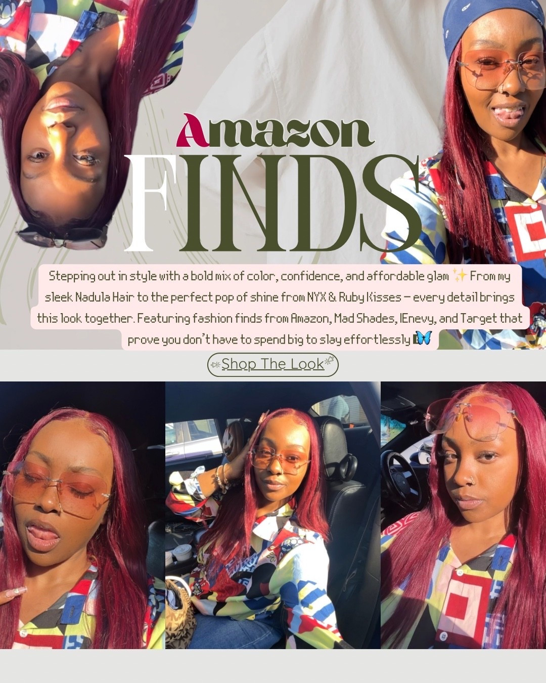 Get the look 🌟
sleek straight Nadula Hair paired with trendy Mad Shades and a bold, colorful outfit from Amazon and Target. This affordable glam look is perfect for everyday slay or a weekend vibe. Makeup faves include NYX Cosmetics, Ruby Kisses, and Maybelline for that flawless, long-lasting glow ✨


#LTKHoliday #LTKStyleTip #LTKGiftGuide