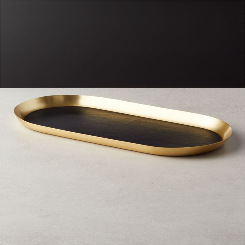 Jax Large Black Leather Bar Tray + Reviews | CB2 | CB2