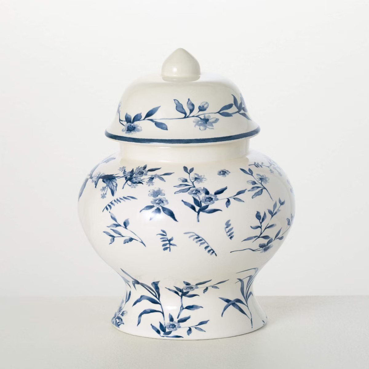 Sullivans 9.5" Blue Floral Ginger Jar, Ceramic | Target