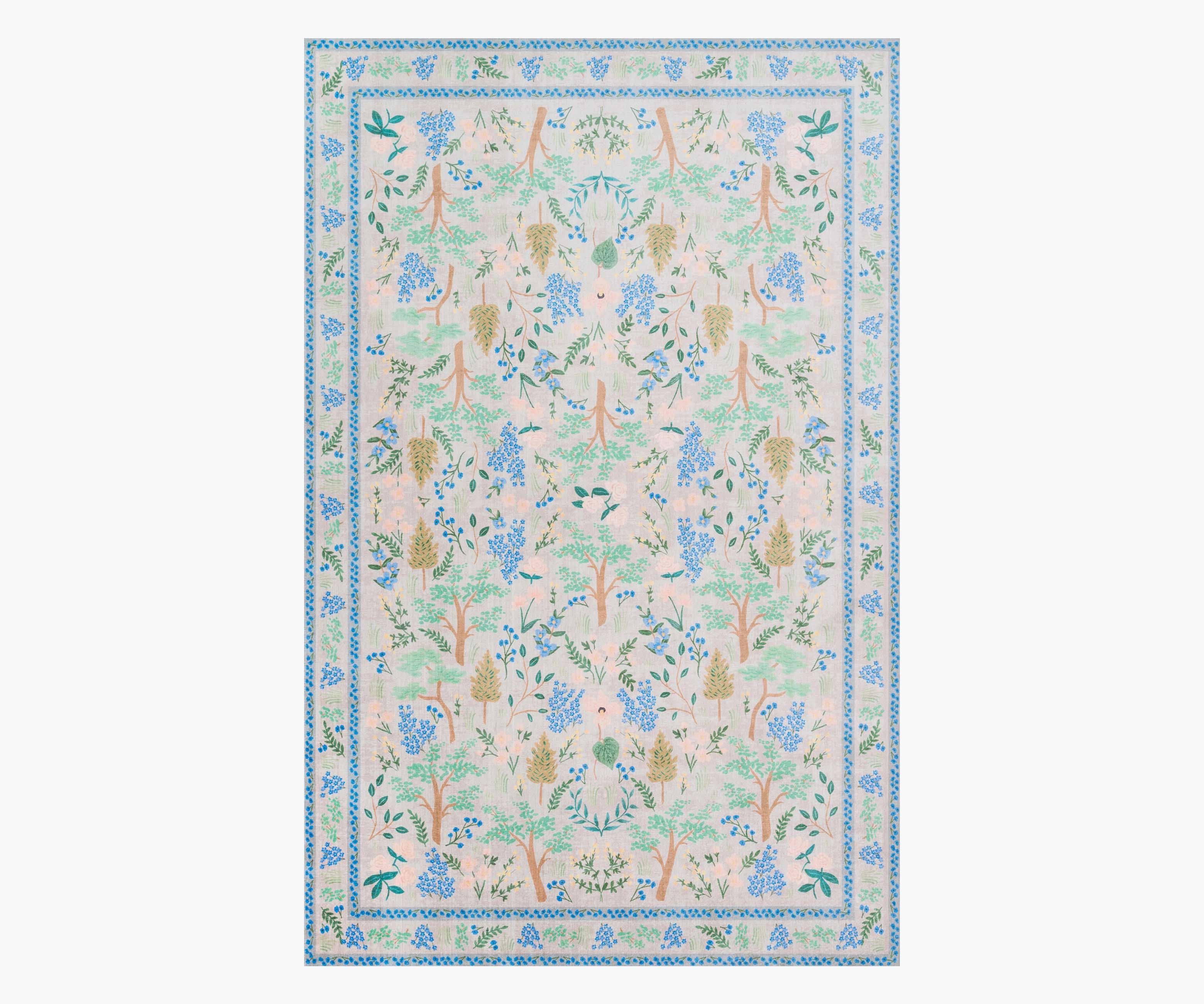 Wildwood Garden Grey Printed Rug | Rifle Paper Co.