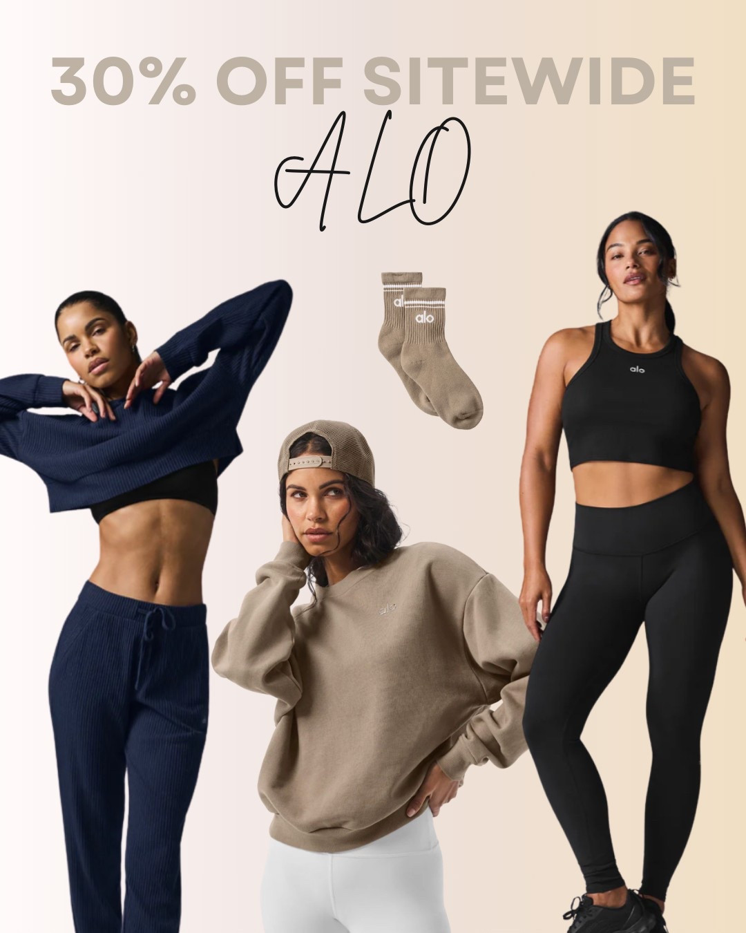 This ALO sale features cozy and elevated essentials perfect for everyday wear. The navy ribbed lounge set is a must-have for comfy-chic days, the taupe sweatshirt and cap combo creates a relaxed, streetwear vibe, and the black high-waisted leggings paired with a matching crop top are ideal for workouts or athleisure looks. Don’t miss snagging these ALO favorites — 30% off sitewide is the perfect time to refresh your activewear wardrobe!

#LTKActive