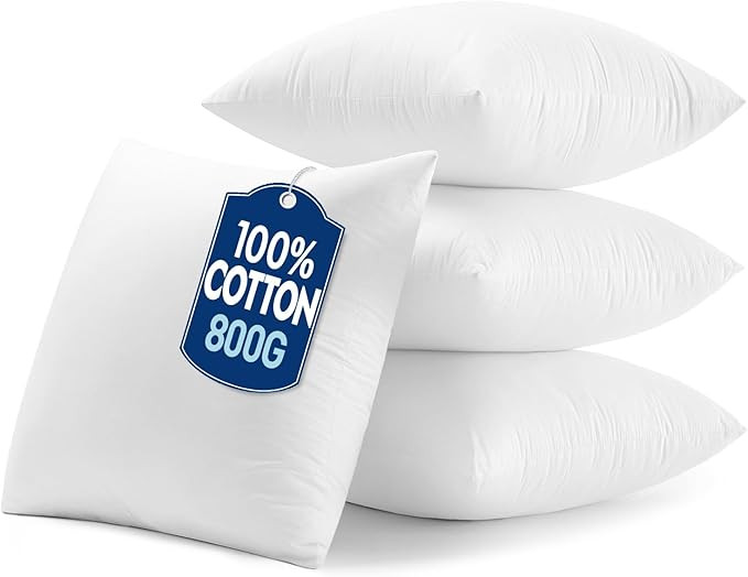 MIULEE 24x24 Pillow Inserts,Set of 4 100% Virgin Microfiber with Cotton Cover Throw Pillows for C... | Amazon (US)