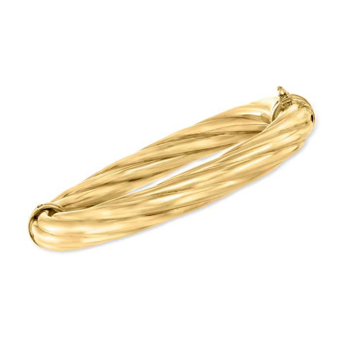 Italian 10mm 18kt Gold Over Sterling Twisted Bangle Bracelet | Ross-Simons