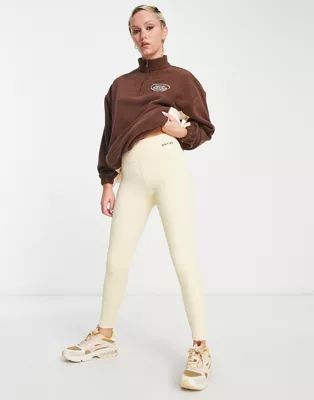 Daisy Street Active Distorted Geo high waist leggings in beige | ASOS (Global)