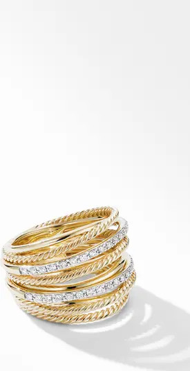 Crossover Wide Ring with Diamonds | Nordstrom