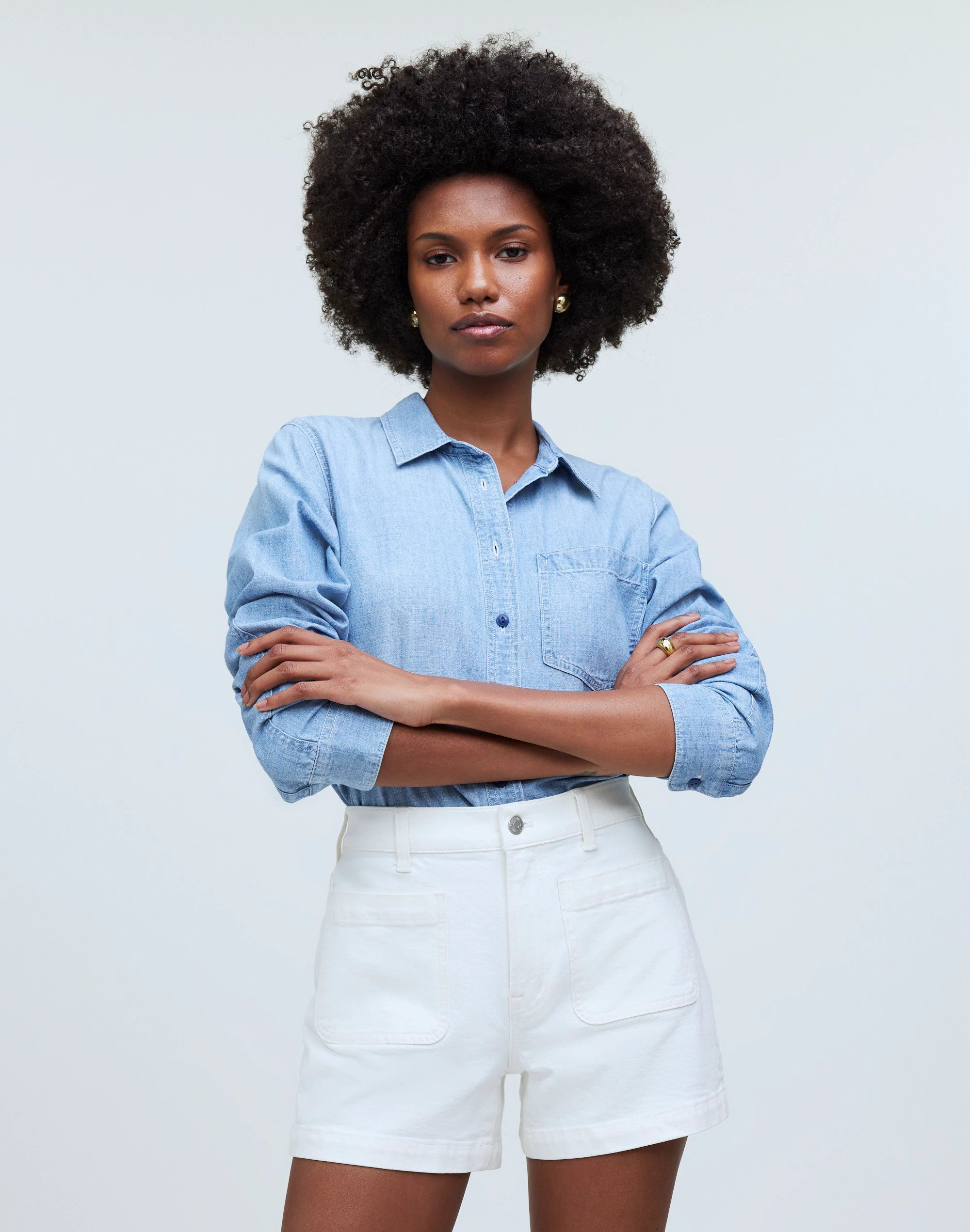 The Denim Emmett Short in Tile White: Patch Pocket Edition | Madewell