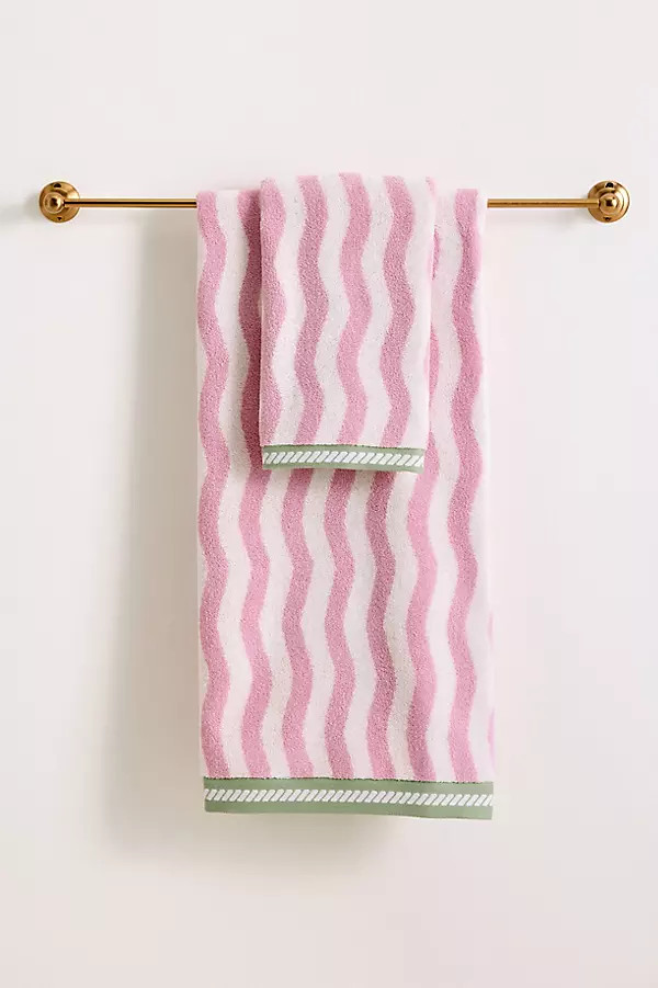 Cotton Woven Wavy Stripe Towel Collection | Anthropologie (US)