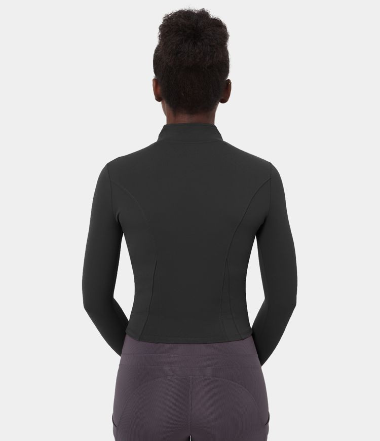 Women’s Cloudful™ Fabric Mock Neck Full Zip Thumb Hole Sports Jacket - HALARA | HALARA