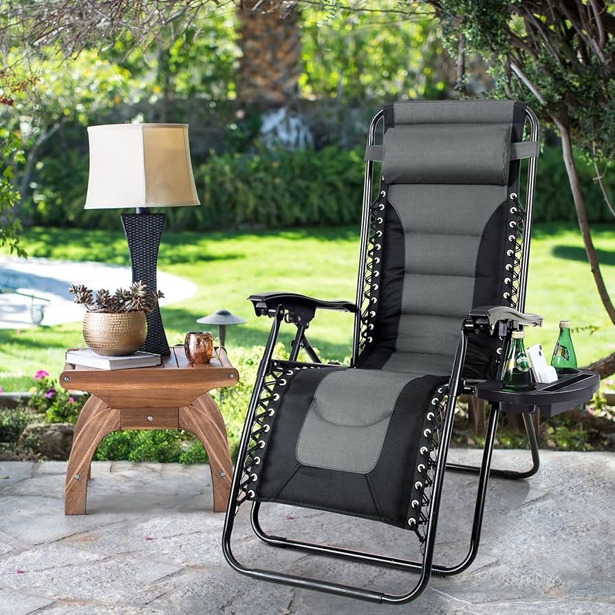 MAISON ARTS Padded Zero Gravity Lawn Chair Foldable Patio Recliner Anti Gravity Lounge Chair w/Pi... | Amazon (US)