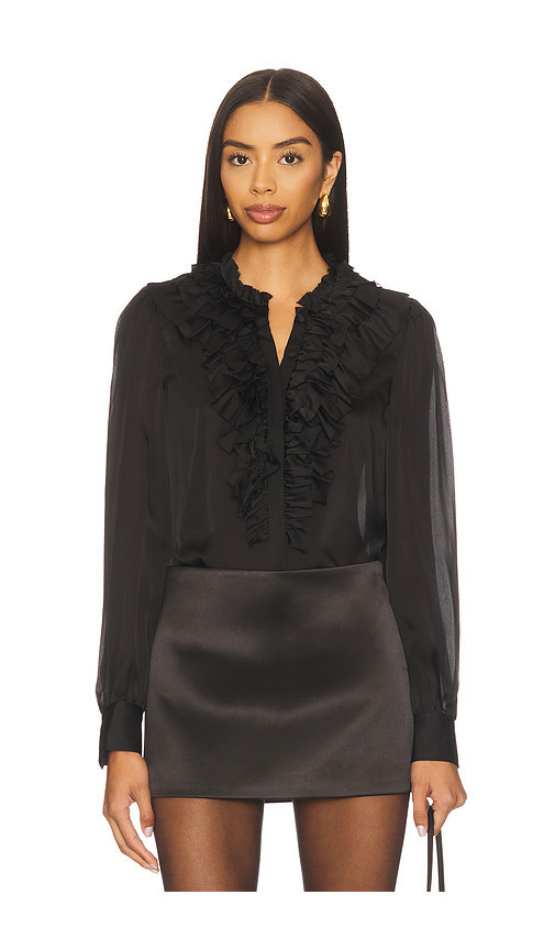 Ulla Johnson Rouen Silk Long Sleeve Blouse in Black. Taglia 12. Also in 0, 10, 4, 8. | Revolve Clothing (Global)