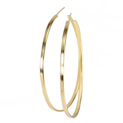 Large Skinny Hoops Gold Large (2.25") by Lotus Stone Jewelry | Target