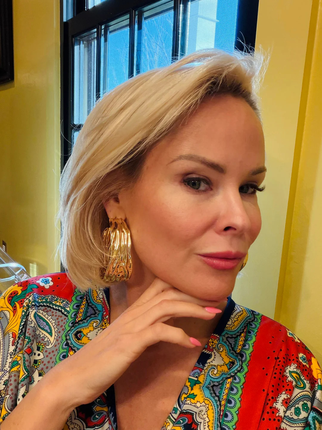 Textured Metal Chunky Hoop Earrings | Teggy French