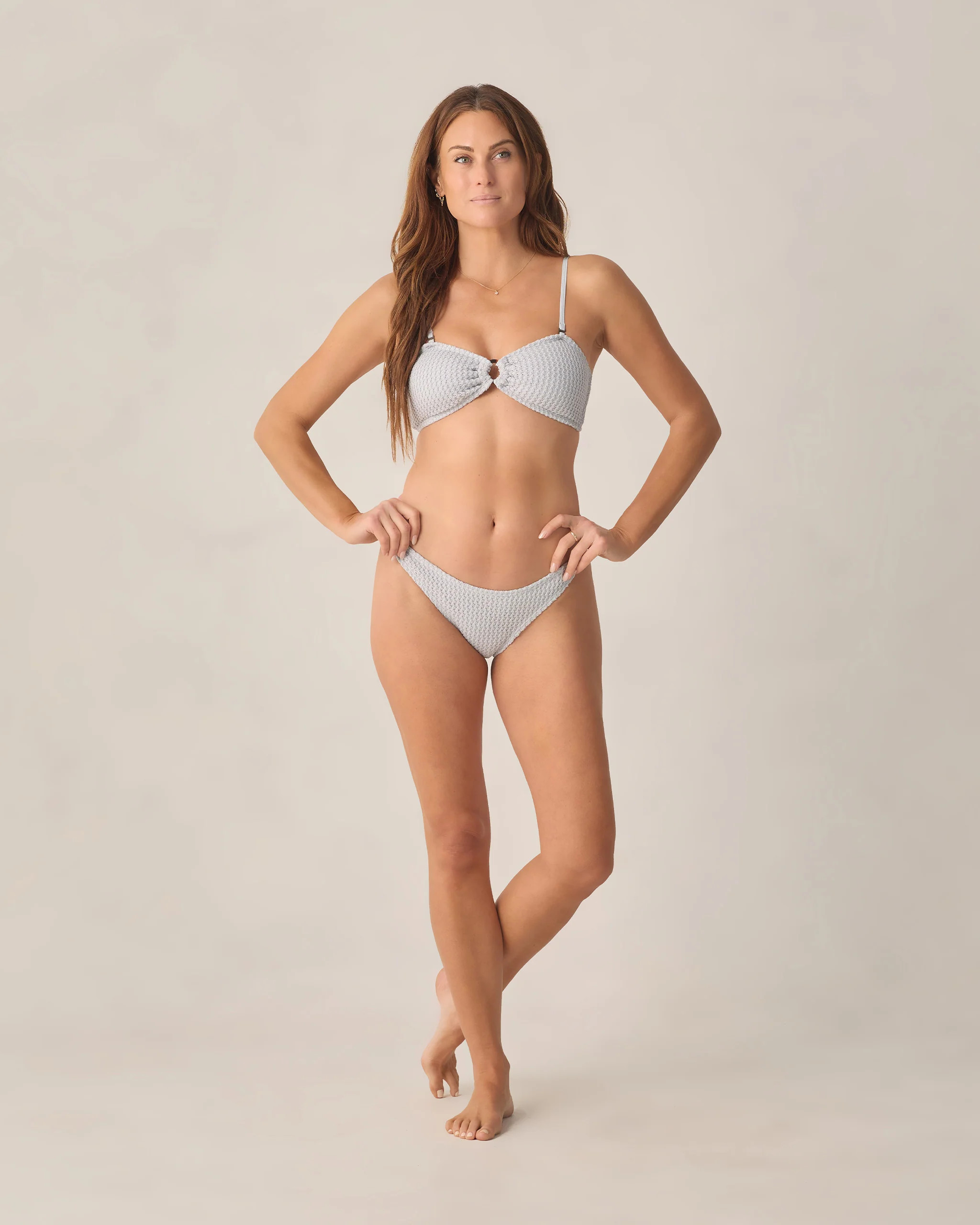 Women's Shores Bandeau Bikini Top Dusty Blue | Rylee + Cru